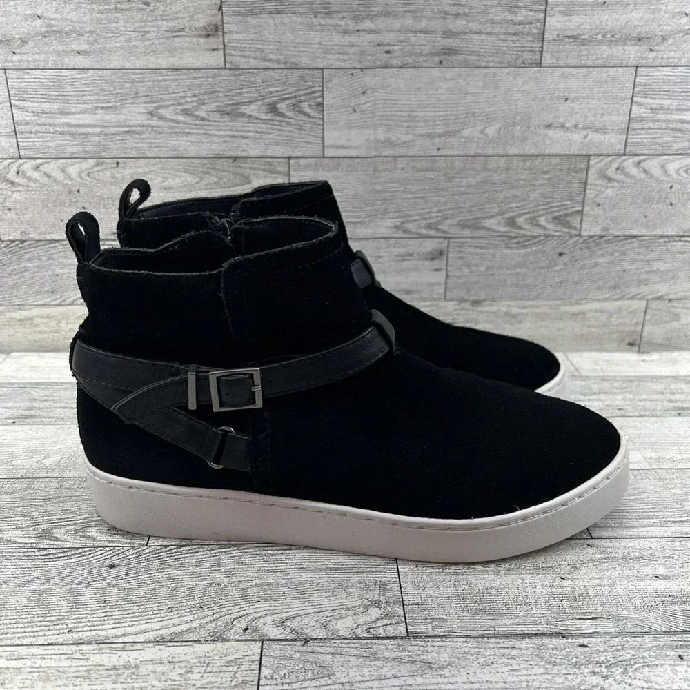 Vionic Women's Mitzi Black‎ Suede Strappy Comfort Ankle Boots Size 7M (TVW5075)
